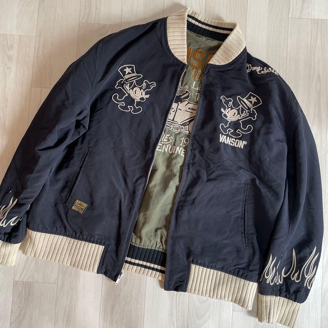 VANSON × FELIX リバーシブル 刺繍スカジャン XXL