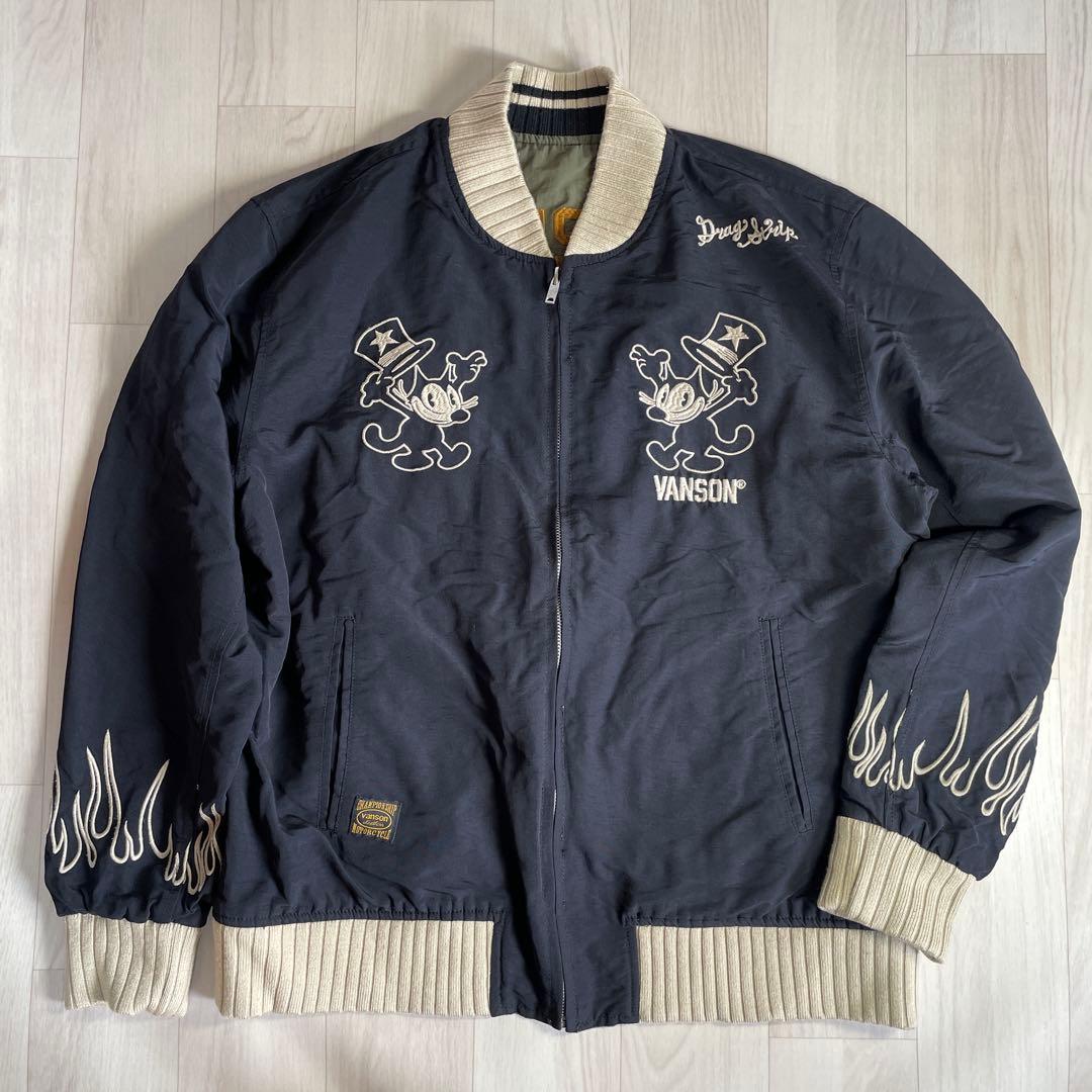 VANSON × FELIX リバーシブル 刺繍スカジャン XXL