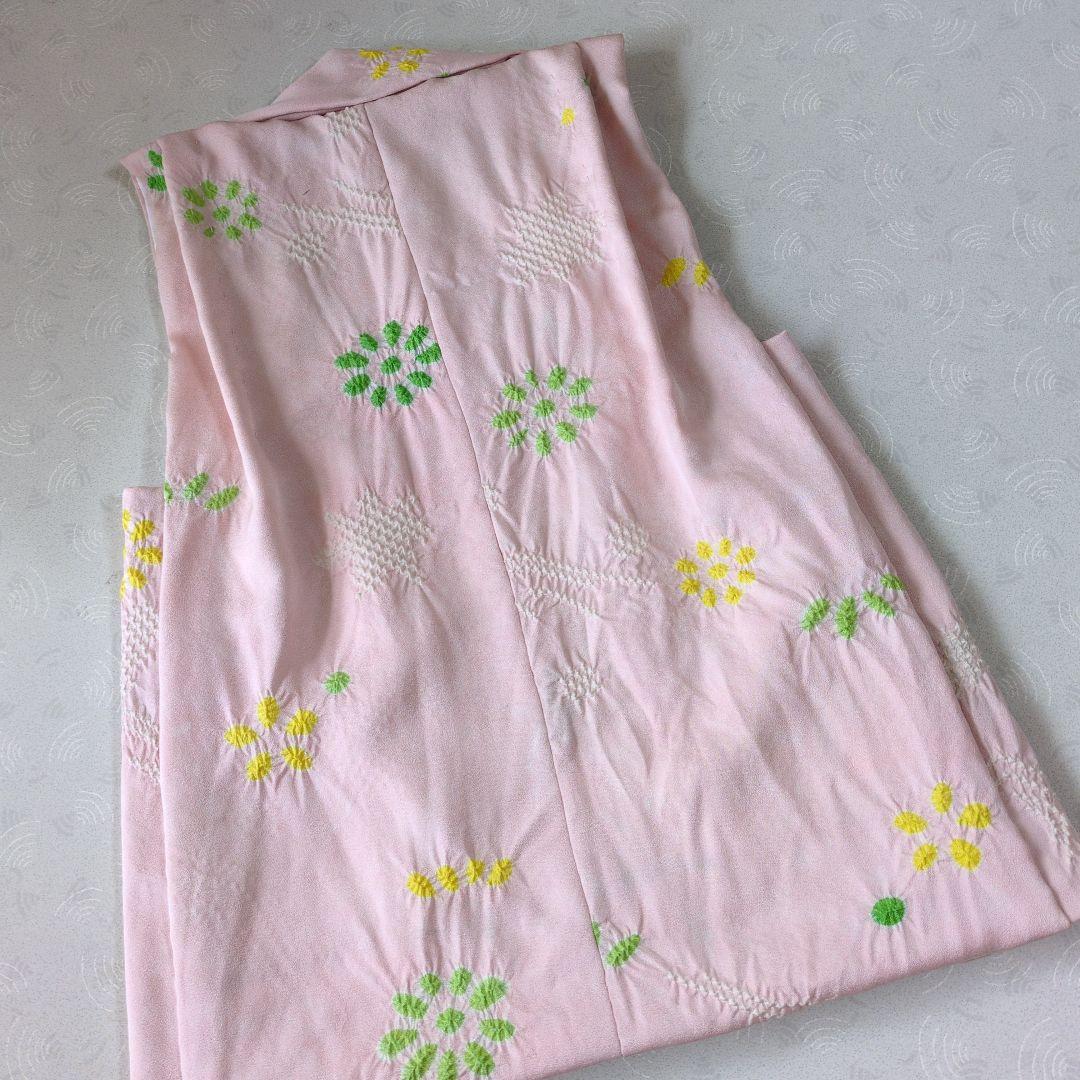 七五三３歳正絹縮緬手縫いの被布（中綿無し）くすみピンク