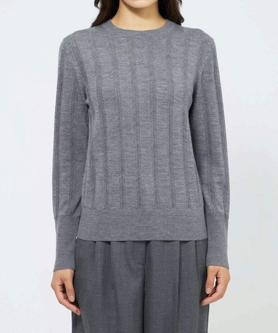 美品 EPOCA ヘリンボンニット グレー