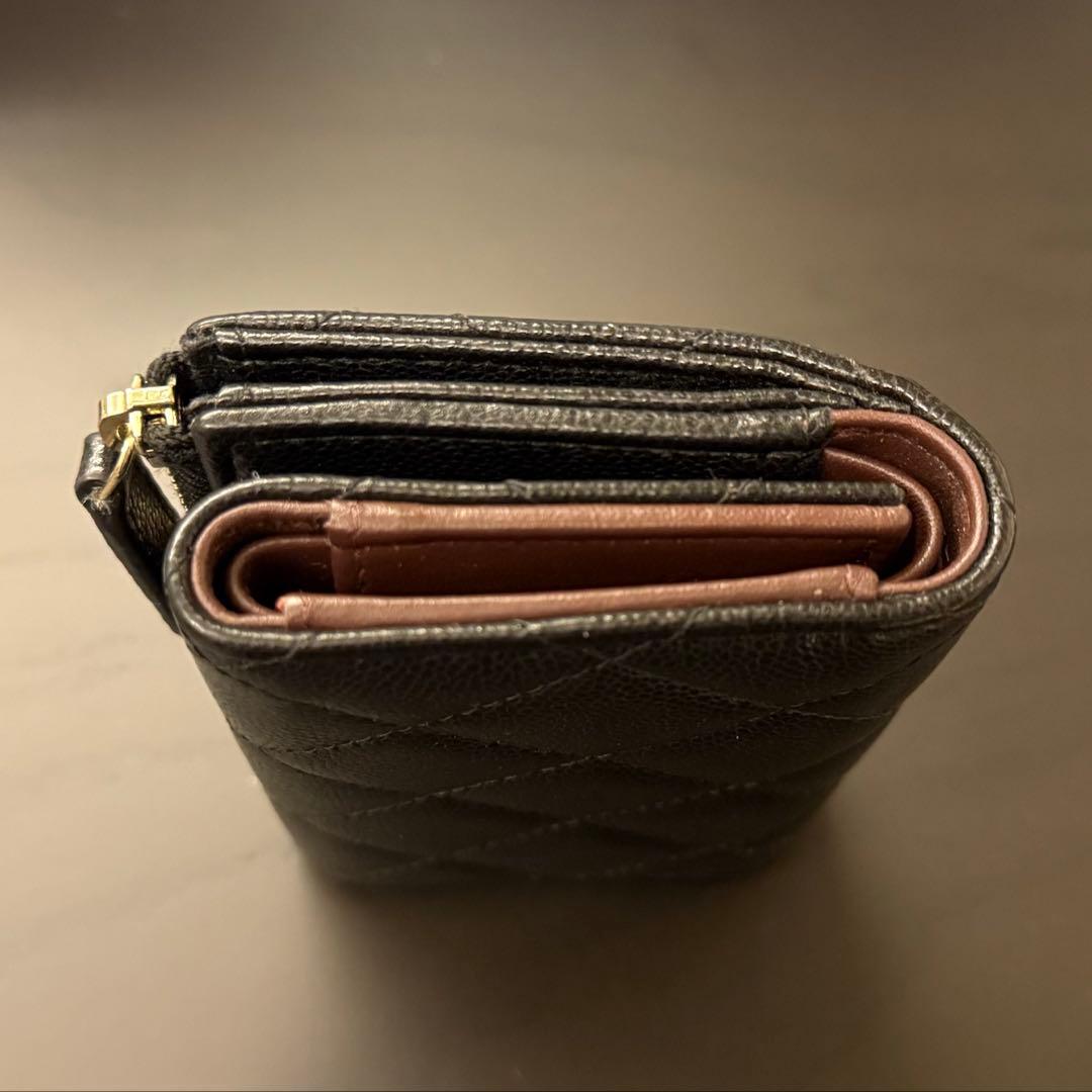 CHANEL ブラック レザー 財布