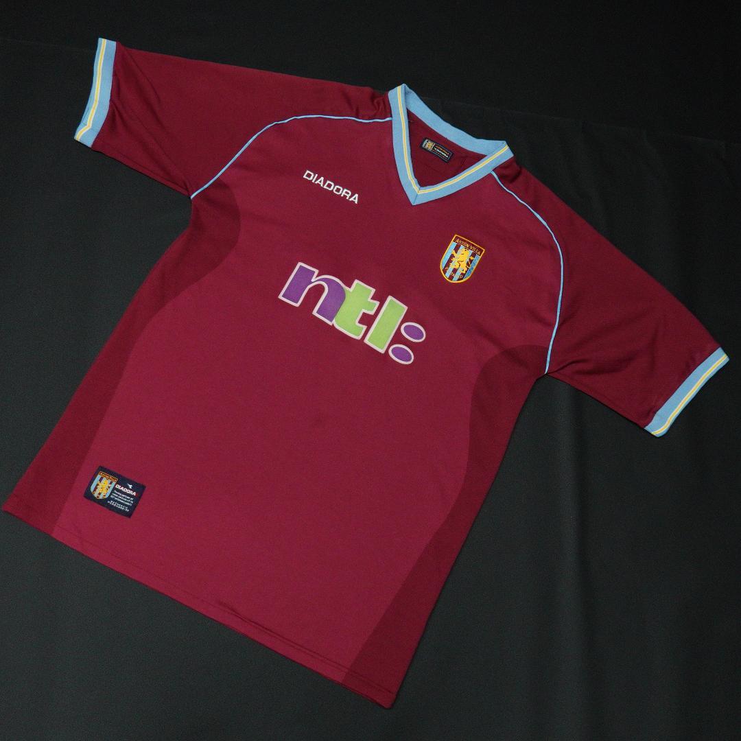 DIADORA 2001-02 Aston Villa ゲームシャツ