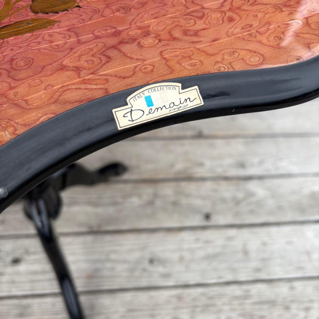 ドマン Domani イタリア家具 薔薇柄 サイドテーブル 花柄 象嵌 バラ