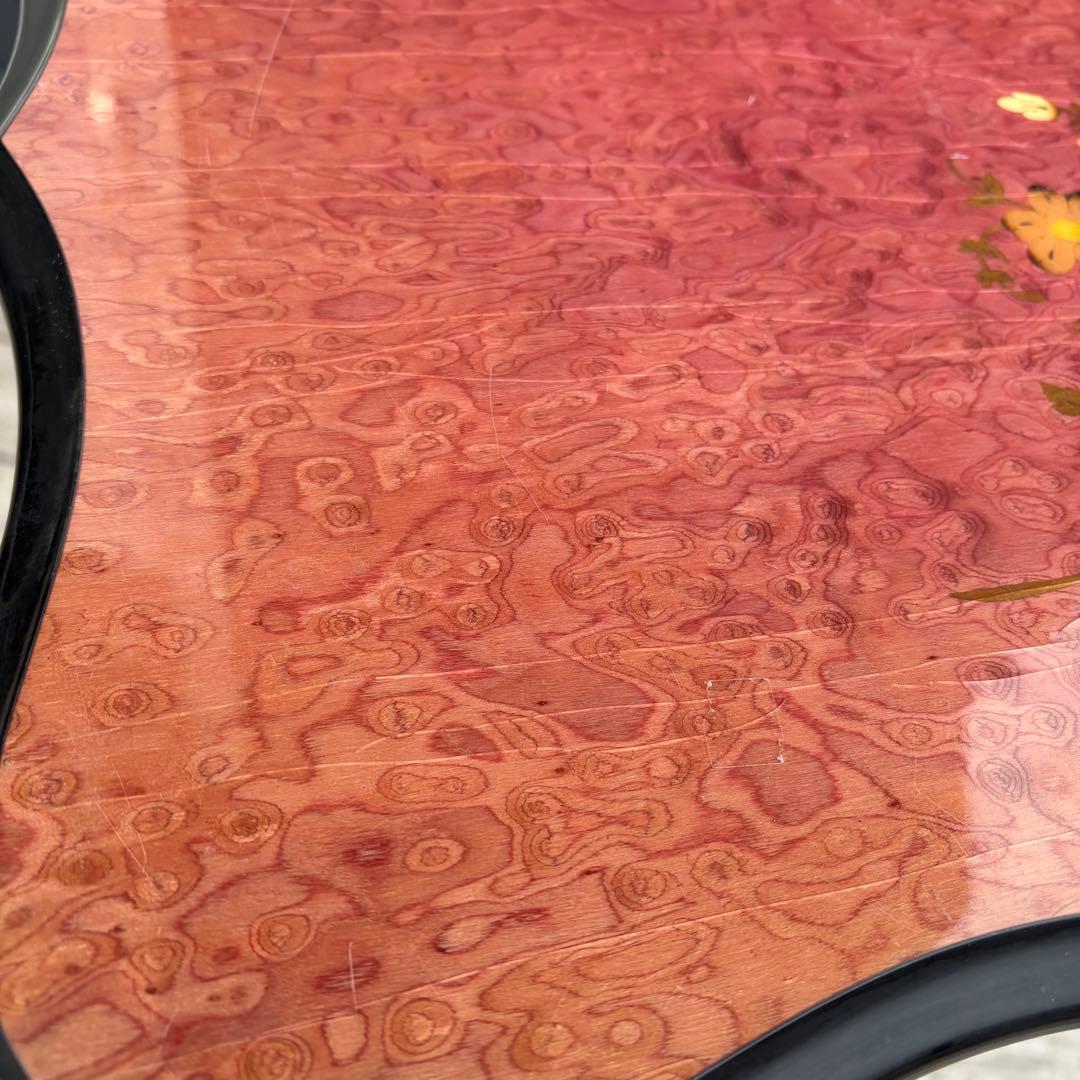 ドマン Domani イタリア家具 薔薇柄 サイドテーブル 花柄 象嵌 バラ