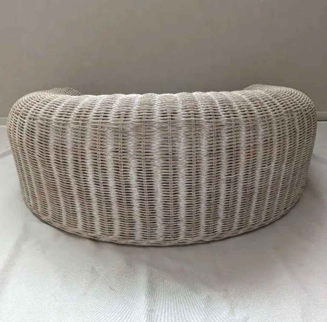 【美品】ラタン　座椅子　ホワイトウォッシュ　桜屋工業　ra-802