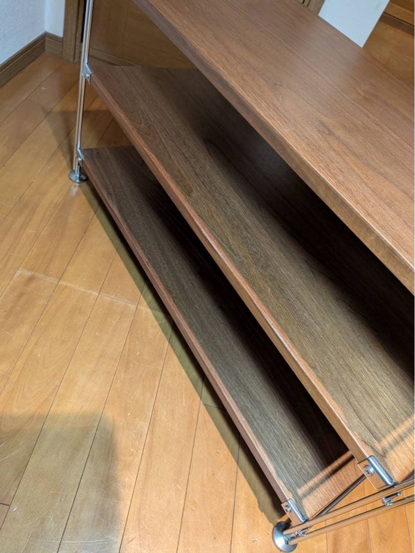 ■送料込■無印 ステンレスユニットシェルフ ウォールナット棚 収納 台