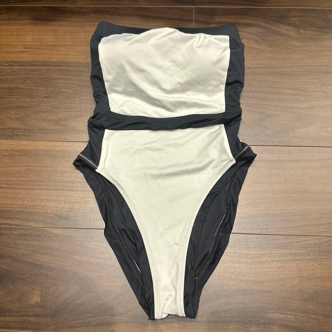 エイミーイストワールド新品未使用 モノトーンリボン付きハイウエスト水着