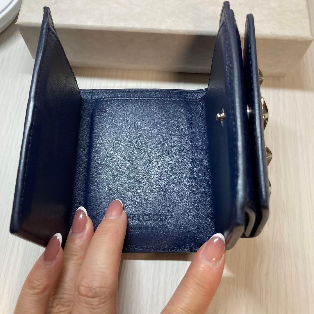 ジミーチュウ　折り財布　ネイビー