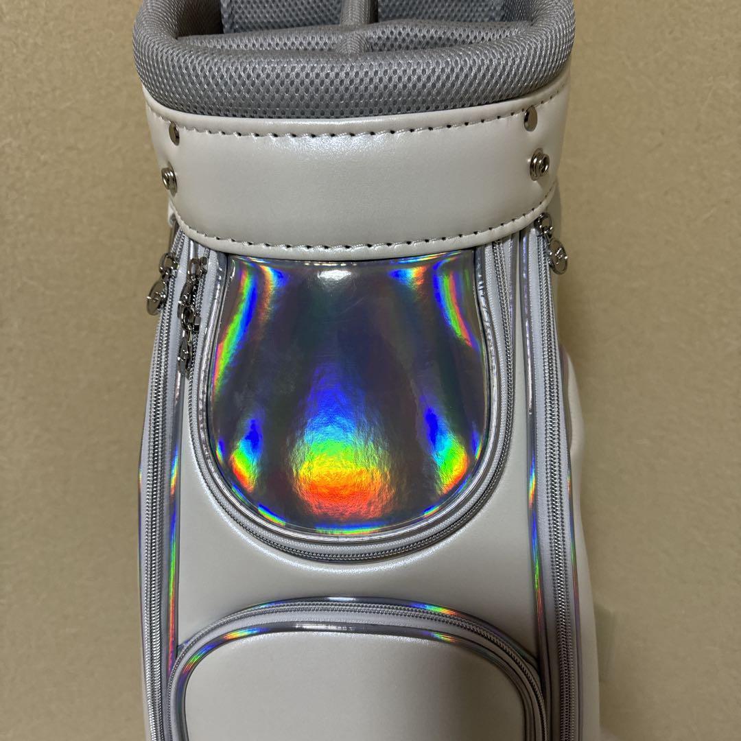 【新品未使用品】23KUGOLF キャディバッグ ホワイト　ホログラム　白