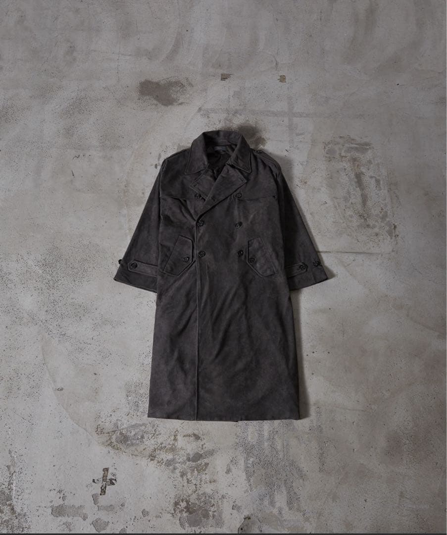 CLEL ダブルテックフェード トレンチコート　チャコールグレー