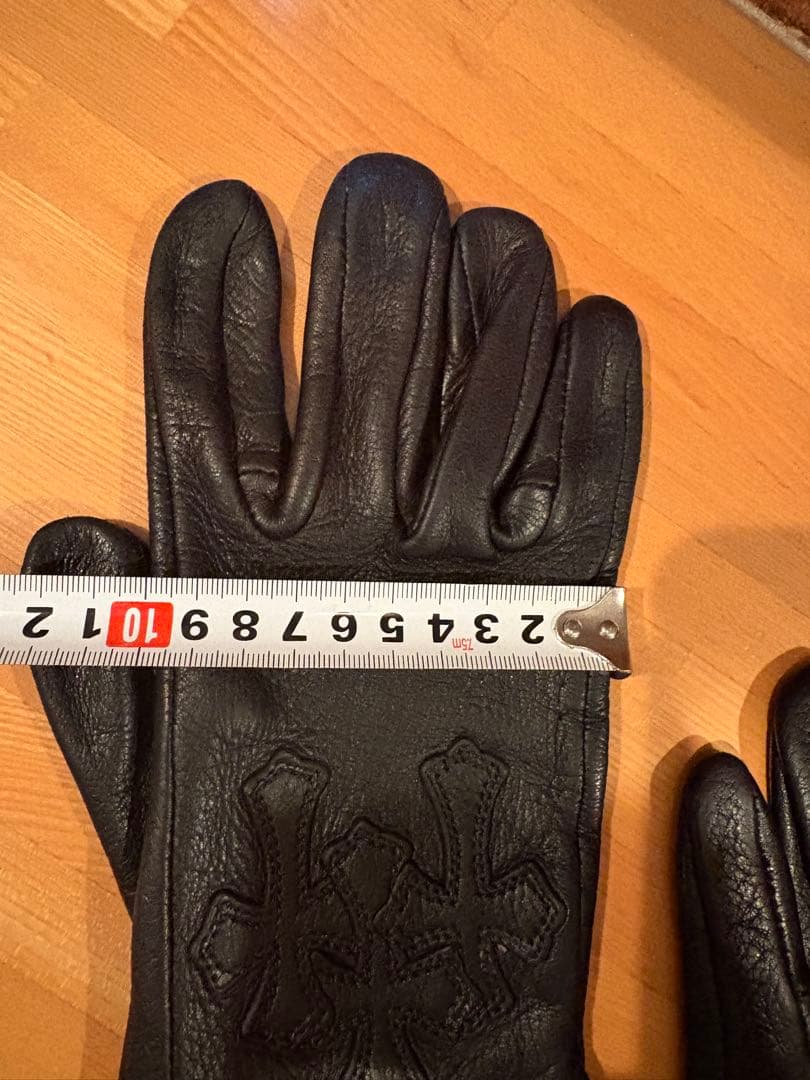 CHROMEHEARTS クロムハーツ 3セメタリークロスパッチ レザーグローブ