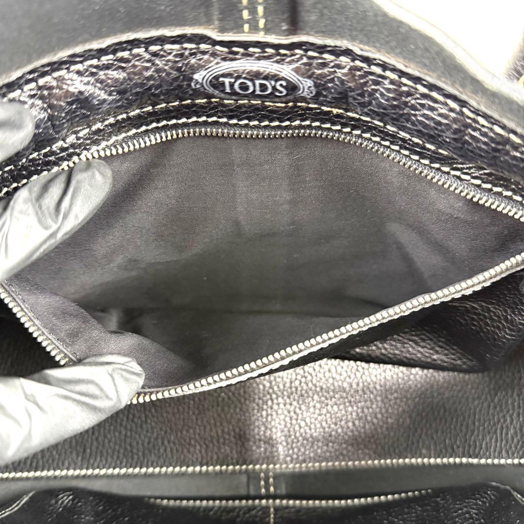 正規品 TOD’S トッズ Dバッグ ロゴ トートバッグ 肩掛け A4可 黒
