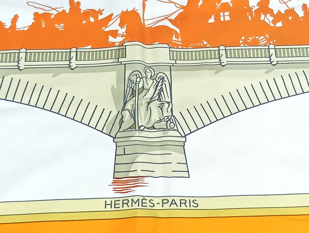 477 HERMES エルメス パリの橋 スカーフ カレ90