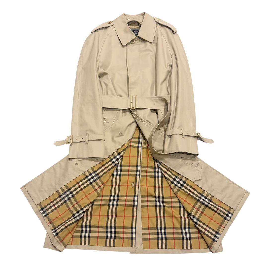 バーバリーズ ステンカラーコート　ノバチェック　ベージュ　ベルト付き