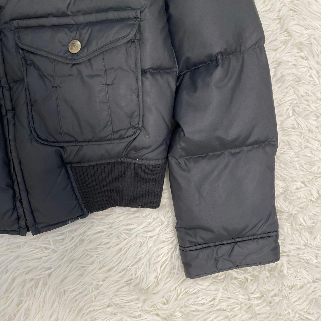 バーバリーブルーレーベル フード付きダウンジャケット ノバチェック 短丈 黒