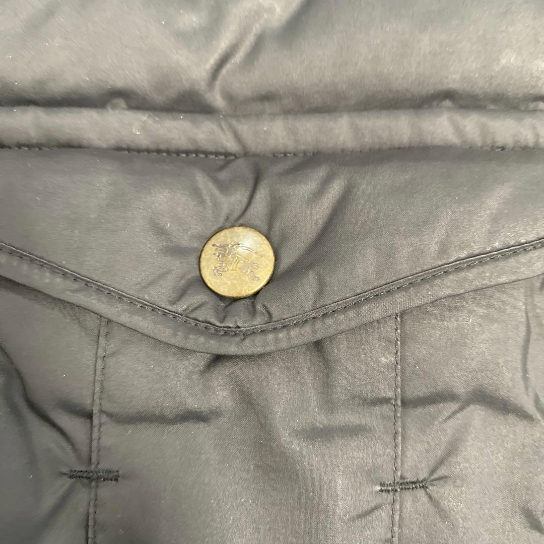 バーバリーブルーレーベル フード付きダウンジャケット ノバチェック 短丈 黒