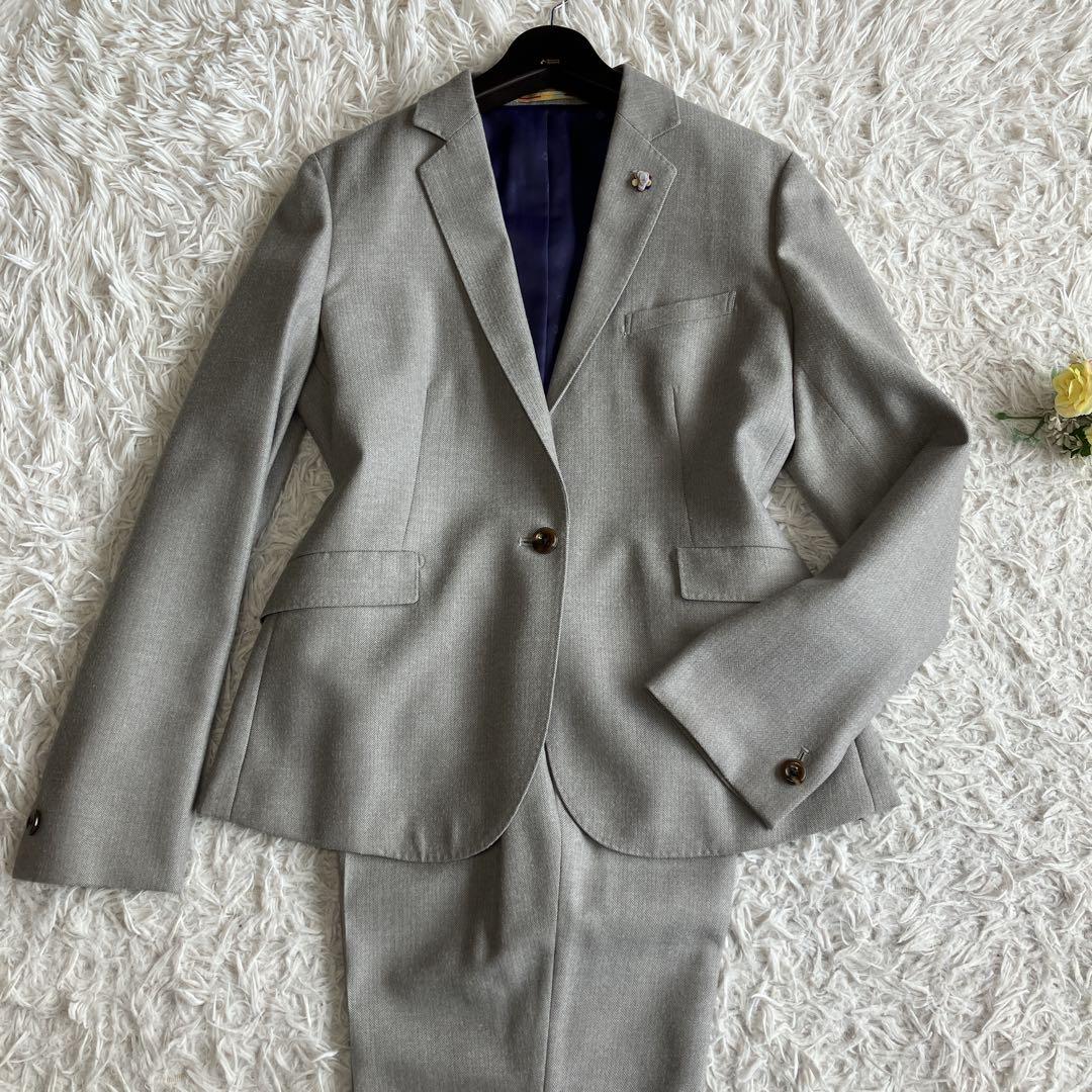 極美品 ORIHICA レディーススーツ 3点セット ライトグレー