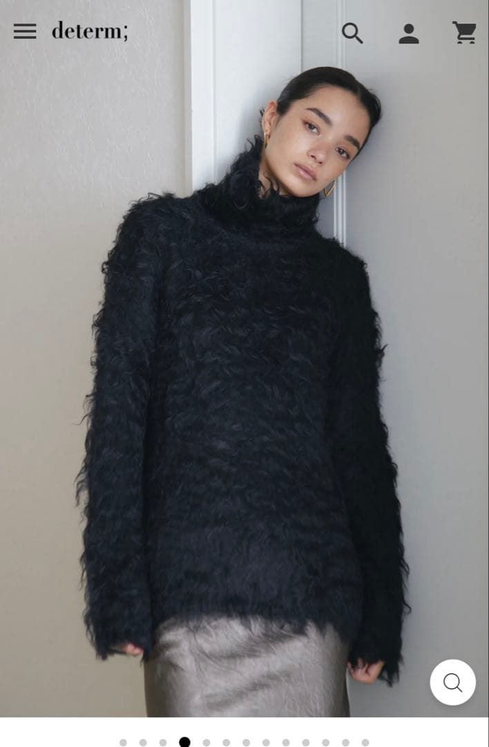 トップス determ Open-Back Shaggy Turtleneck Knit