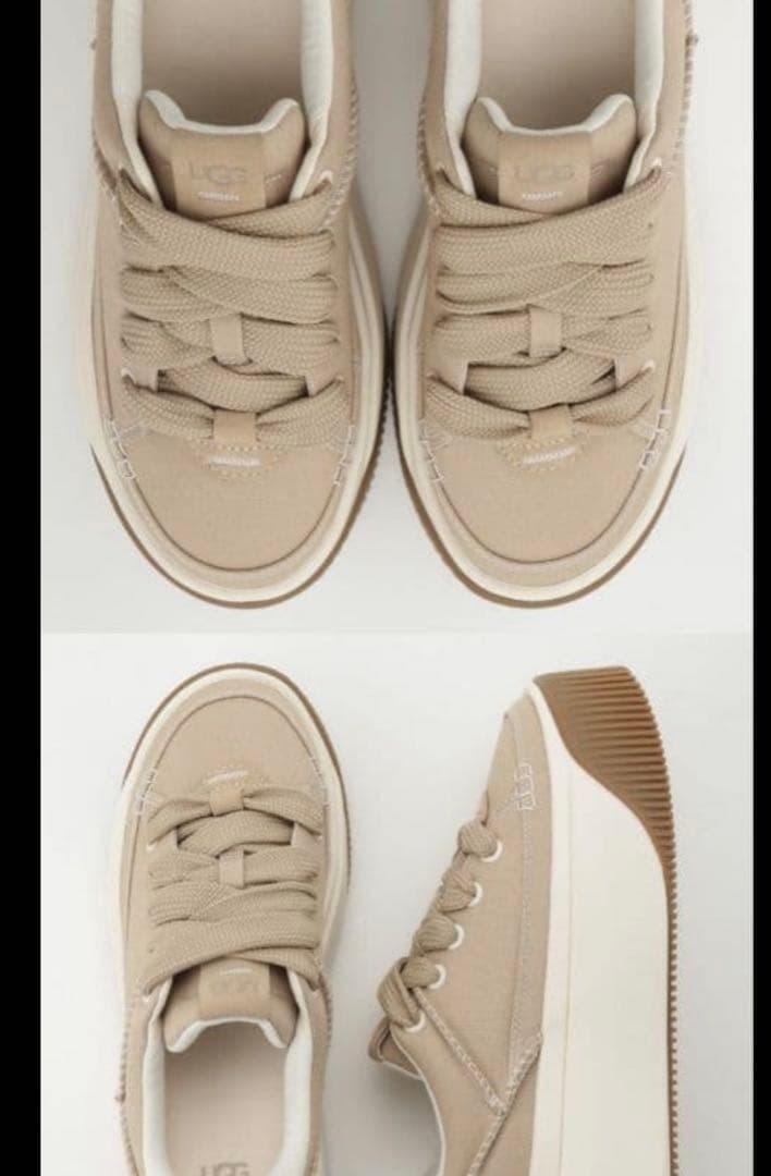 【新品】アグ ベージュ 厚底スニーカー 25cm UGG for emmi