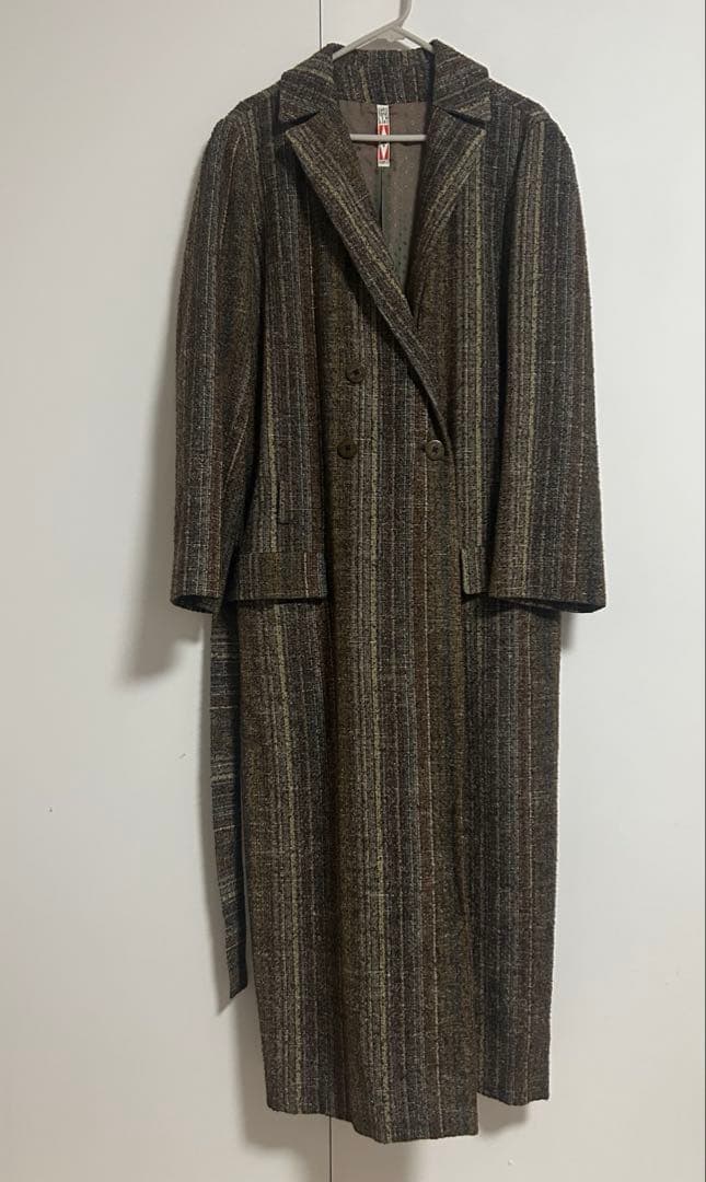 CHRISTOPHE LEMAIRE ストライプ織り ロングコート