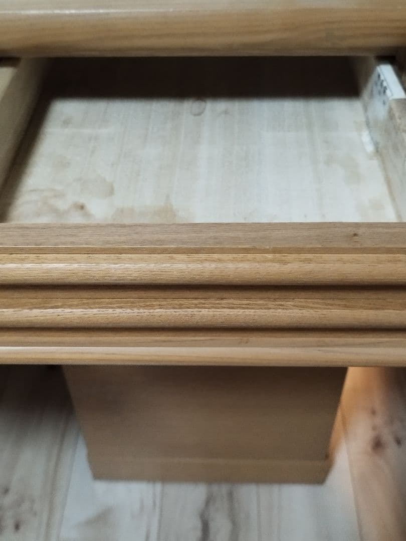 ニトリNITORI　天然木キャスター付きデスク　ブラウン