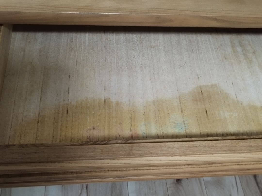 ニトリNITORI　天然木キャスター付きデスク　ブラウン