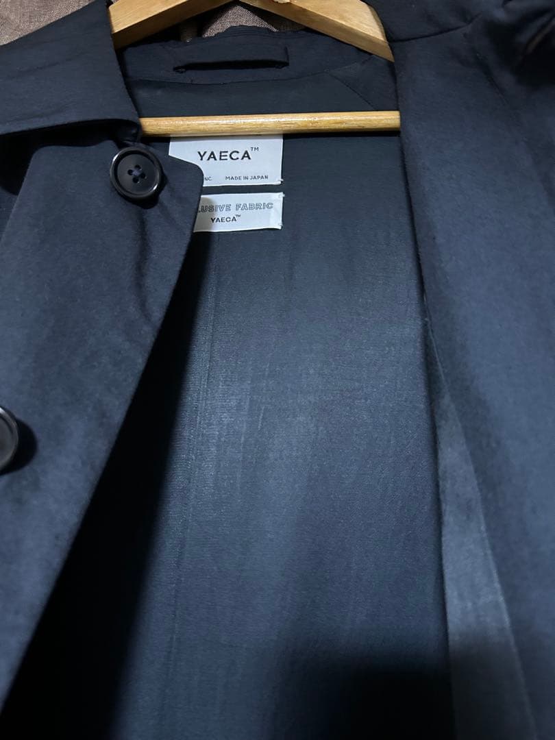 YAECA ステンカラーコートNAVY ロング