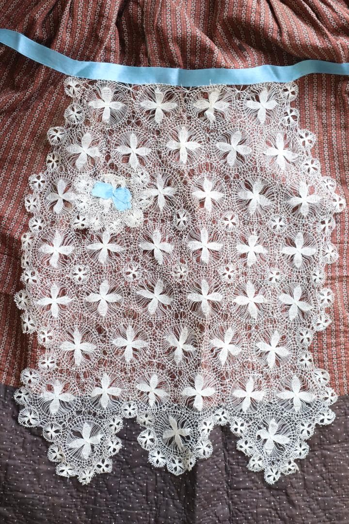 エプロン・三角巾 1930s Hand Made Tenerife Lace Half Apron