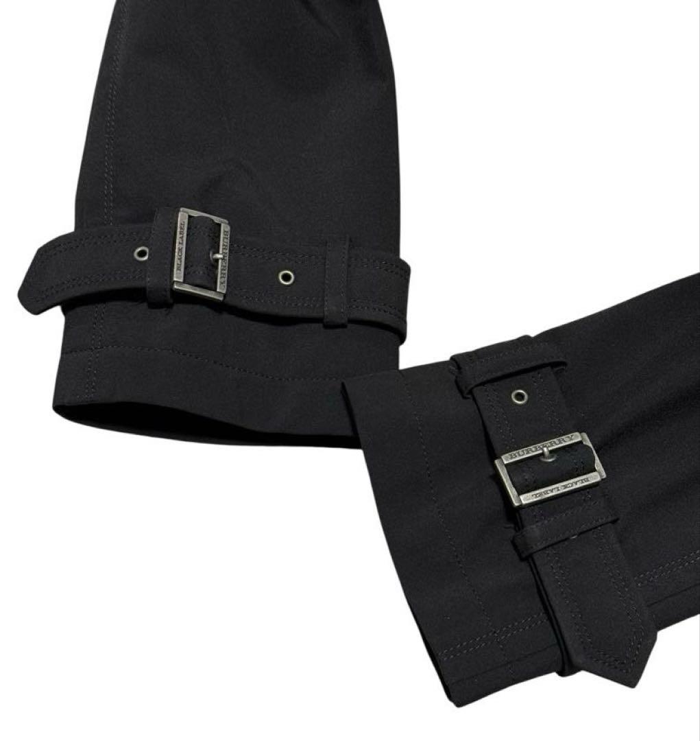 未使用級　バーバリーブラックレーベル　トレンチコート　黒　Lサイズ