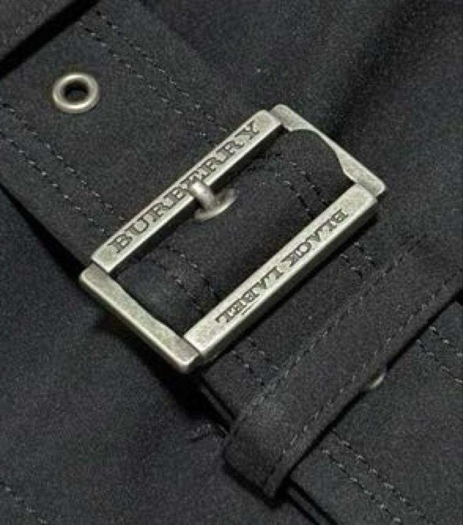 未使用級　バーバリーブラックレーベル　トレンチコート　黒　Lサイズ