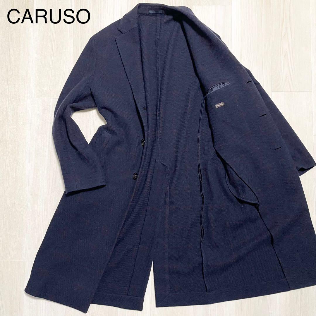 CARUSO【バタフライ 美品】チェスターコート Lサイズ位 ビジネス メンズ