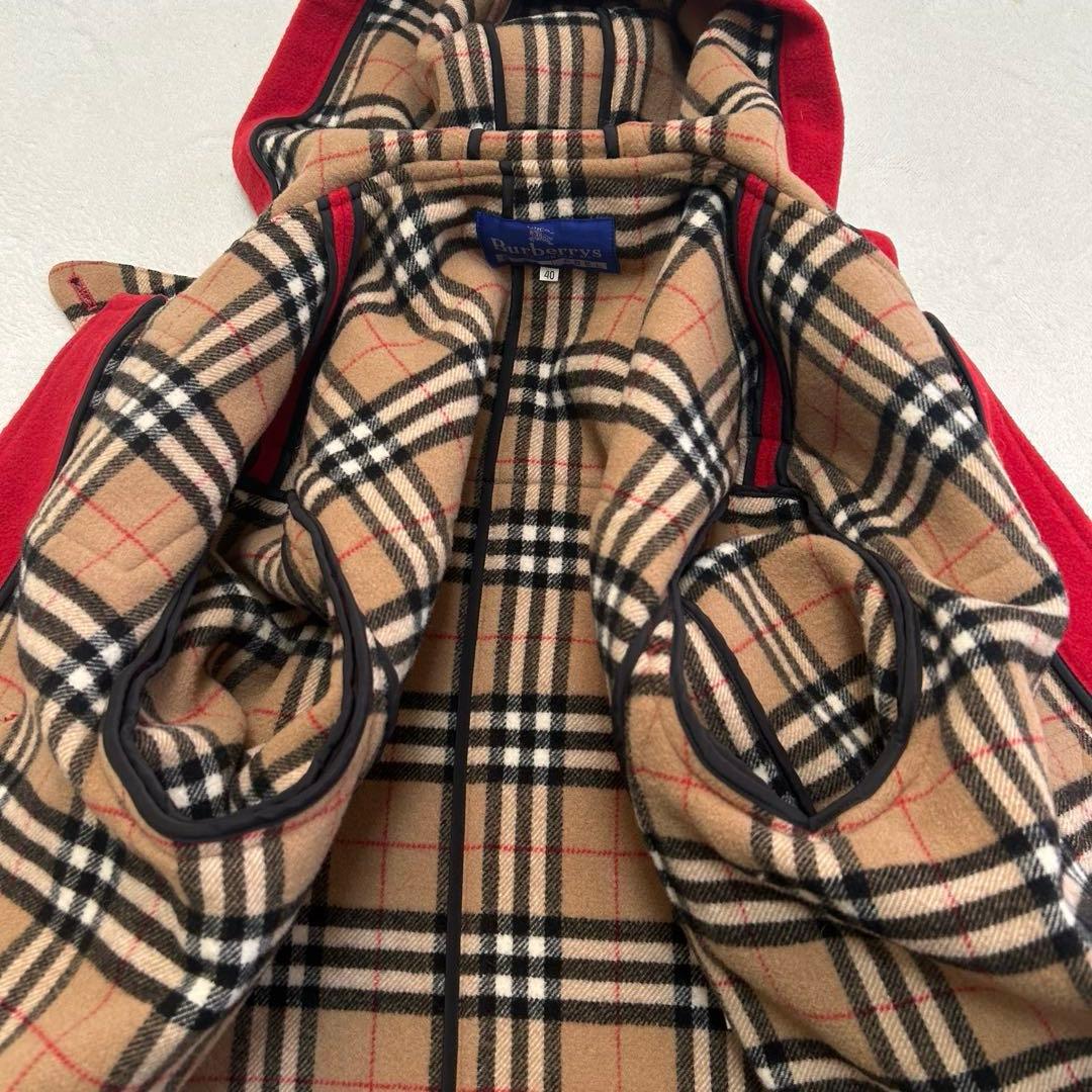 良好✨バーバリーブルーレーベル　ノバチェック フード　ダッフルコート　L 40