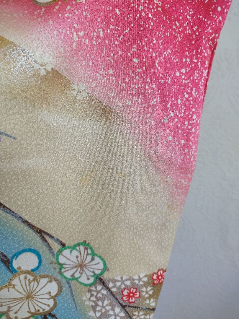 正絹☆古典調絵羽柄の着物単品