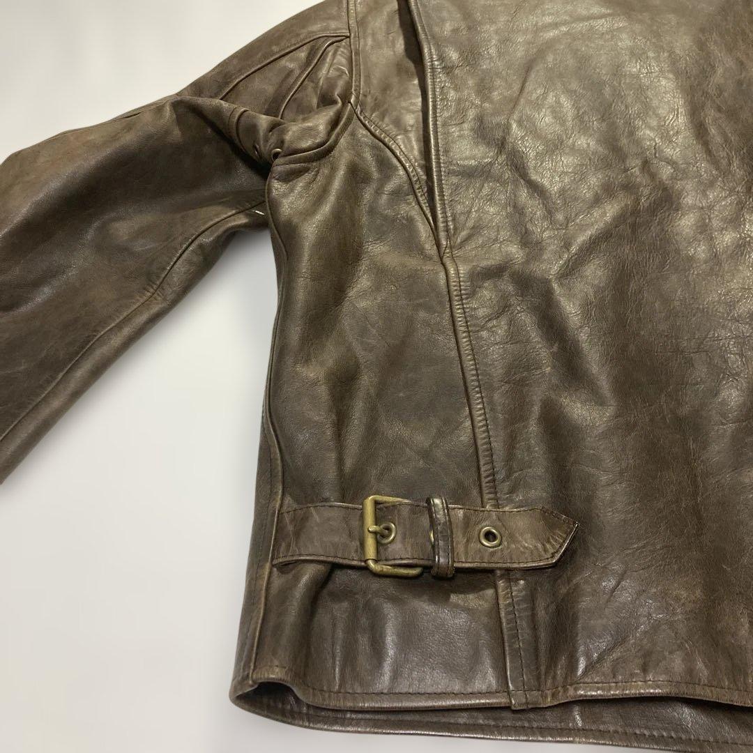 【激シブ】✨ ウインドアーマー レザージャケット 牛革 シングルライダース L