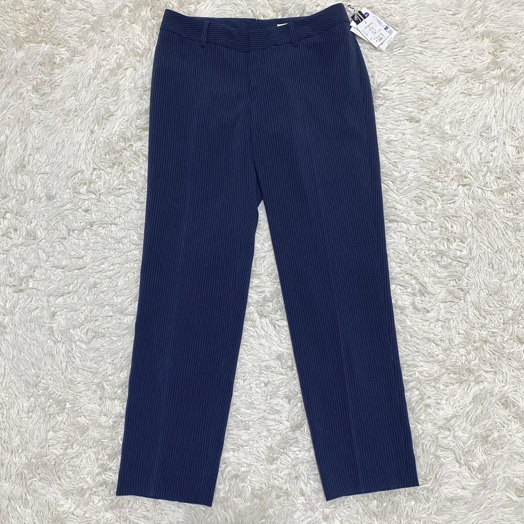 ゆりぴはるやま パンツスーツ 13号 ネイビー ストレッチ ウォッシャブル