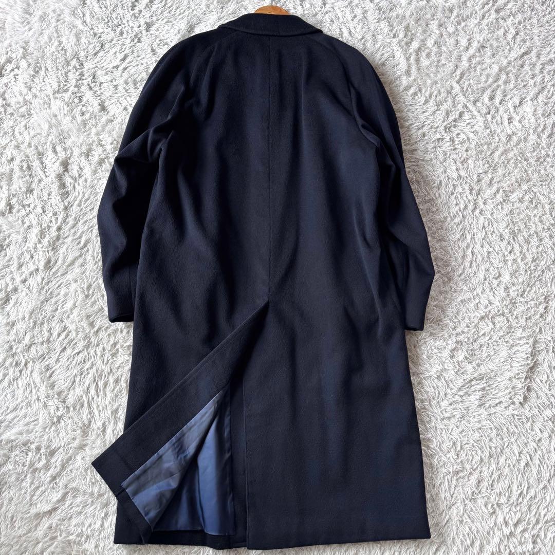 美品　ダーバン　カシミヤ　ステンカラーコート　比翼　ネイビー　紺　A5 ビジネス
