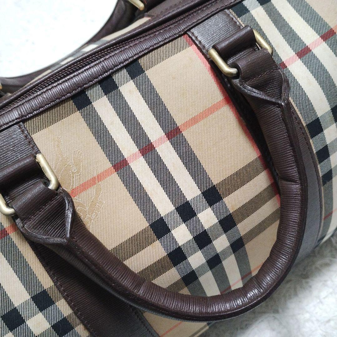 バーバリー BURBERRY ミニボストンバッグ ゴールド金具 シャドーホース