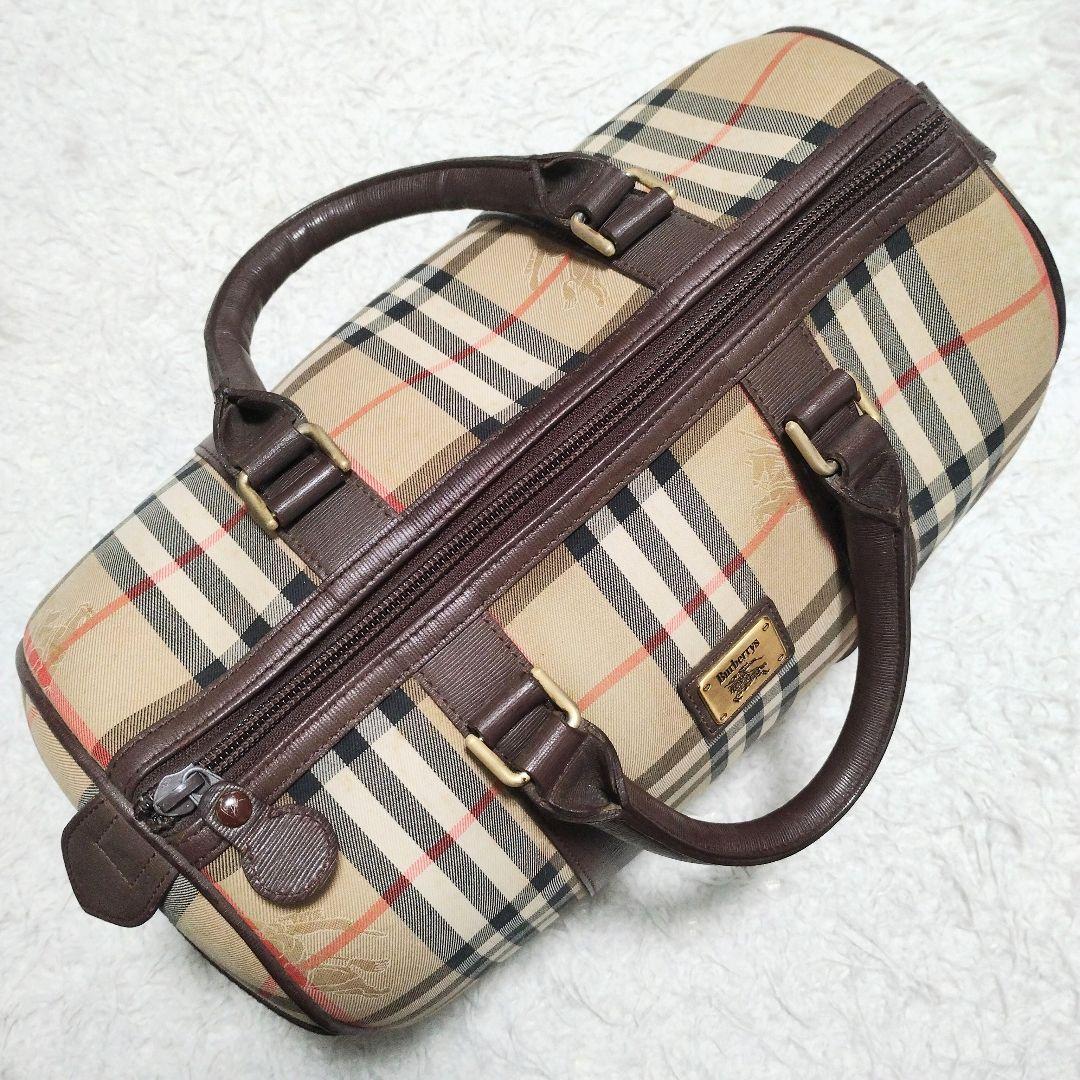 バーバリー BURBERRY ミニボストンバッグ ゴールド金具 シャドーホース