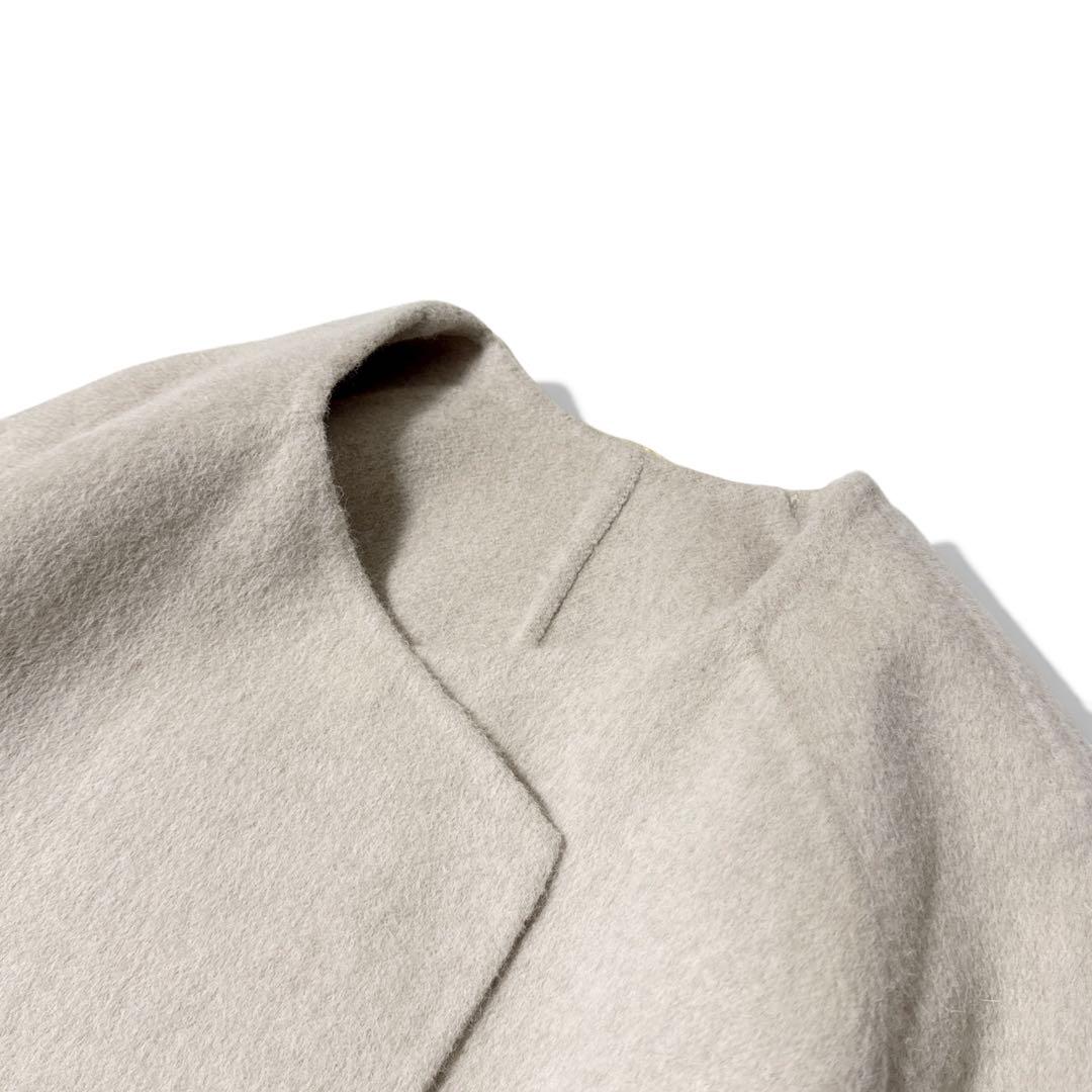 極美品✨️25AW　ドゥーズィエムクラス　ウールアンゴラ ノーカラーコート　38