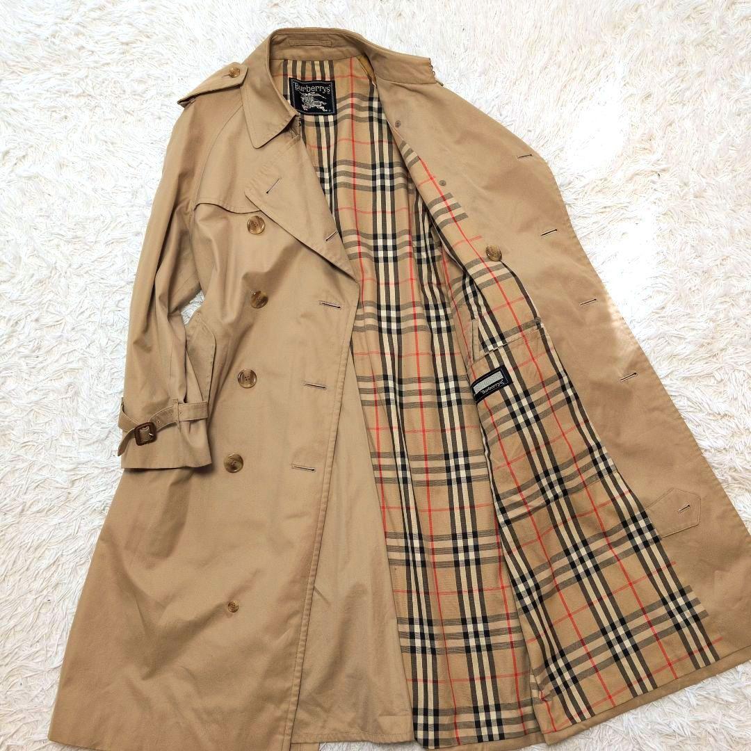 【美品】バーバリー☆ノバチェック　ベルト付　トレンチコート　ダブル　メンズ