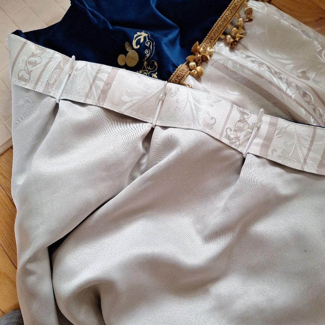 ディズニー ミッキージャカード 遮光カーテン 約100×120 2枚セット