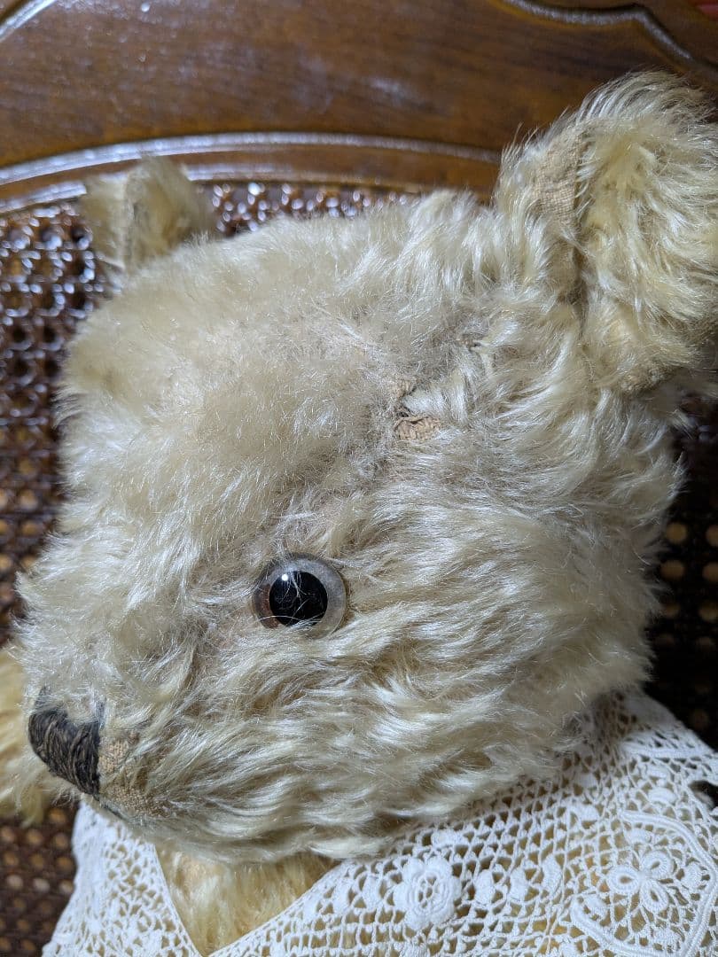 ヴィンテージ テディベア レース襟付き
