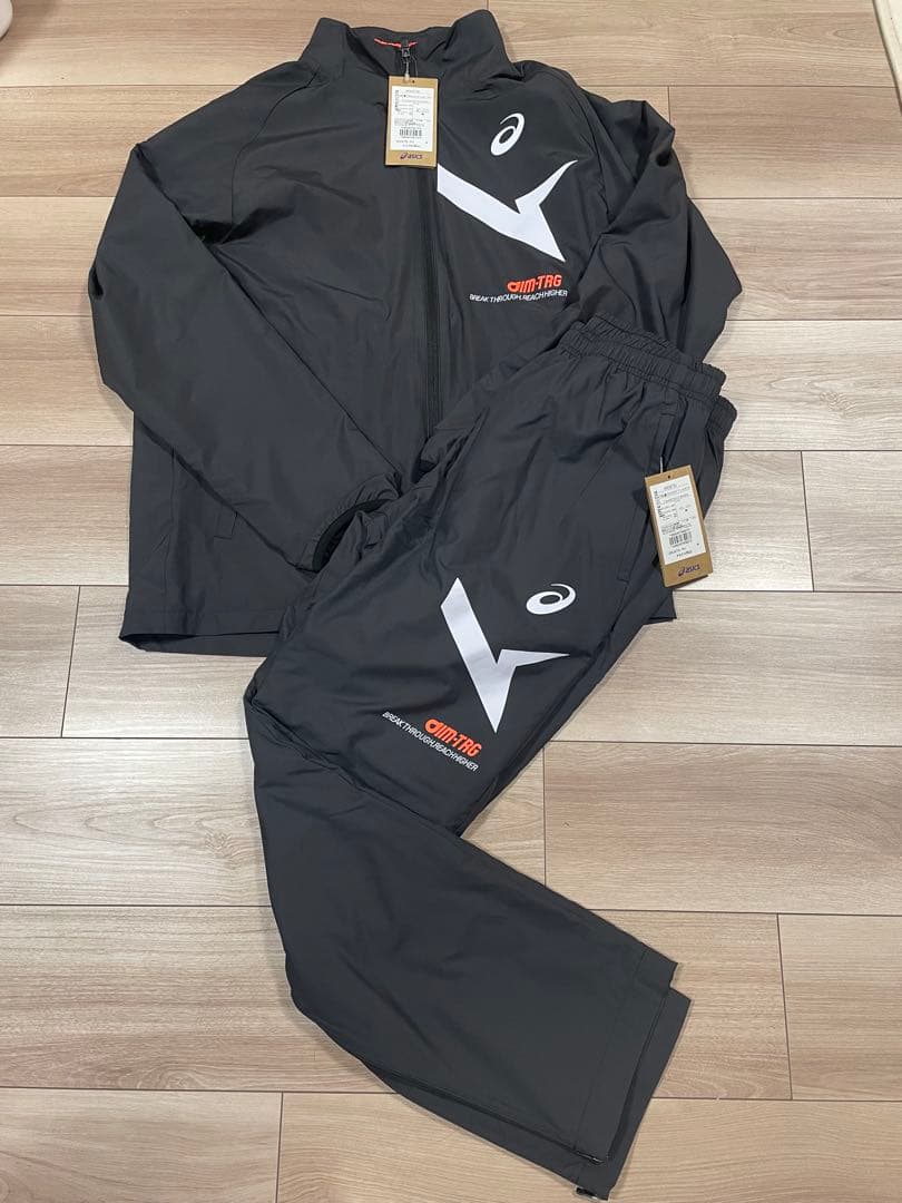 アシックス2031E730/731 黒上下Ｍ 裏トリコットブレーカー/新品未使用