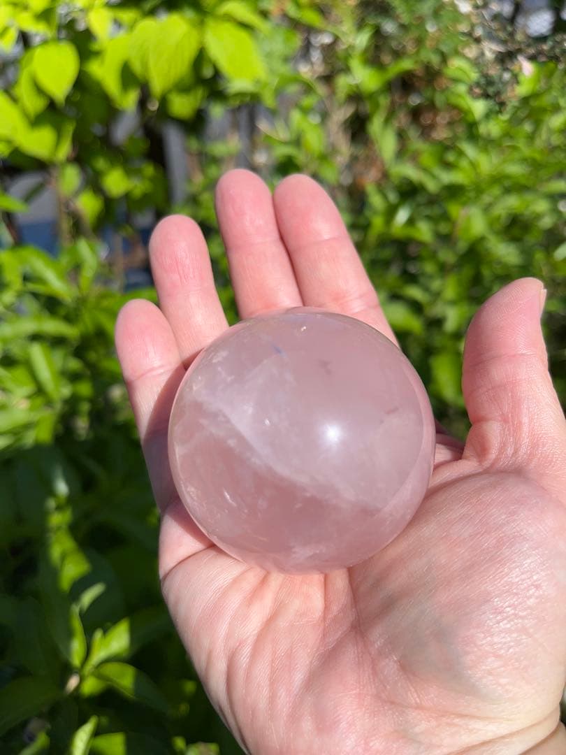スターローズクォーツ　スフィア　ローズクォーツ　丸玉　パワーストーン