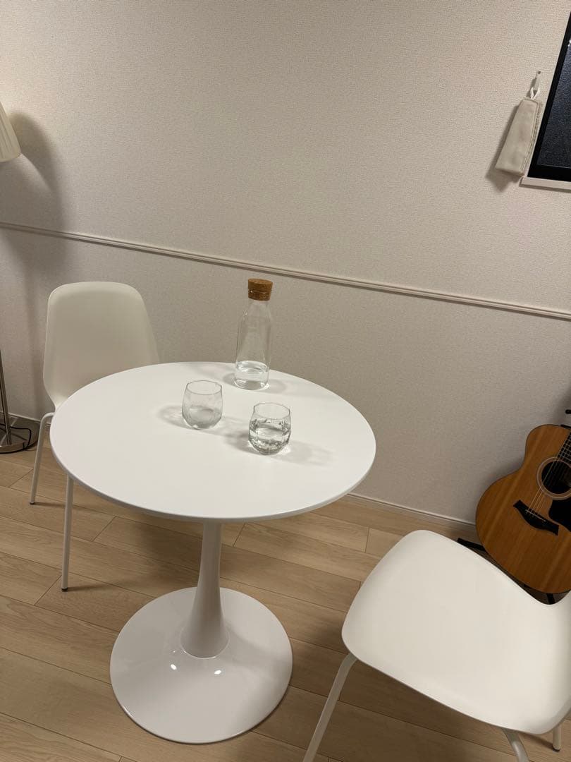 『2月15日まで』丸テーブル　チェアセット　ダイニングテーブル　ホワイト