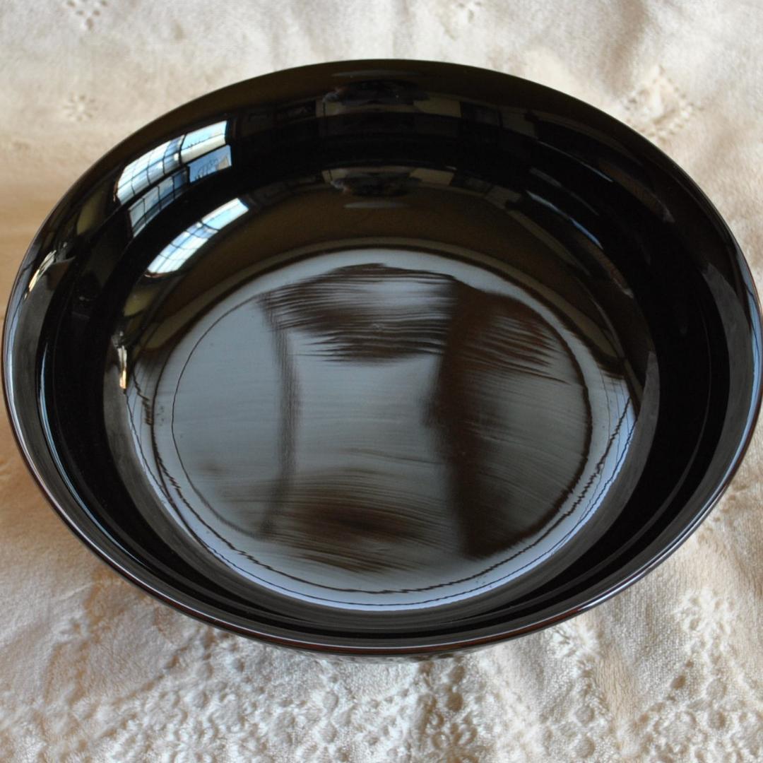 呉藤友乗　兜鉢　深皿　根来　黒　ぬりもの