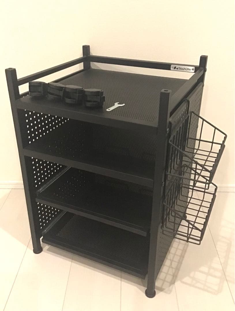 Bauhutte(バウヒュッテ) ゲーム機収納ラック スライダー式 ブラック