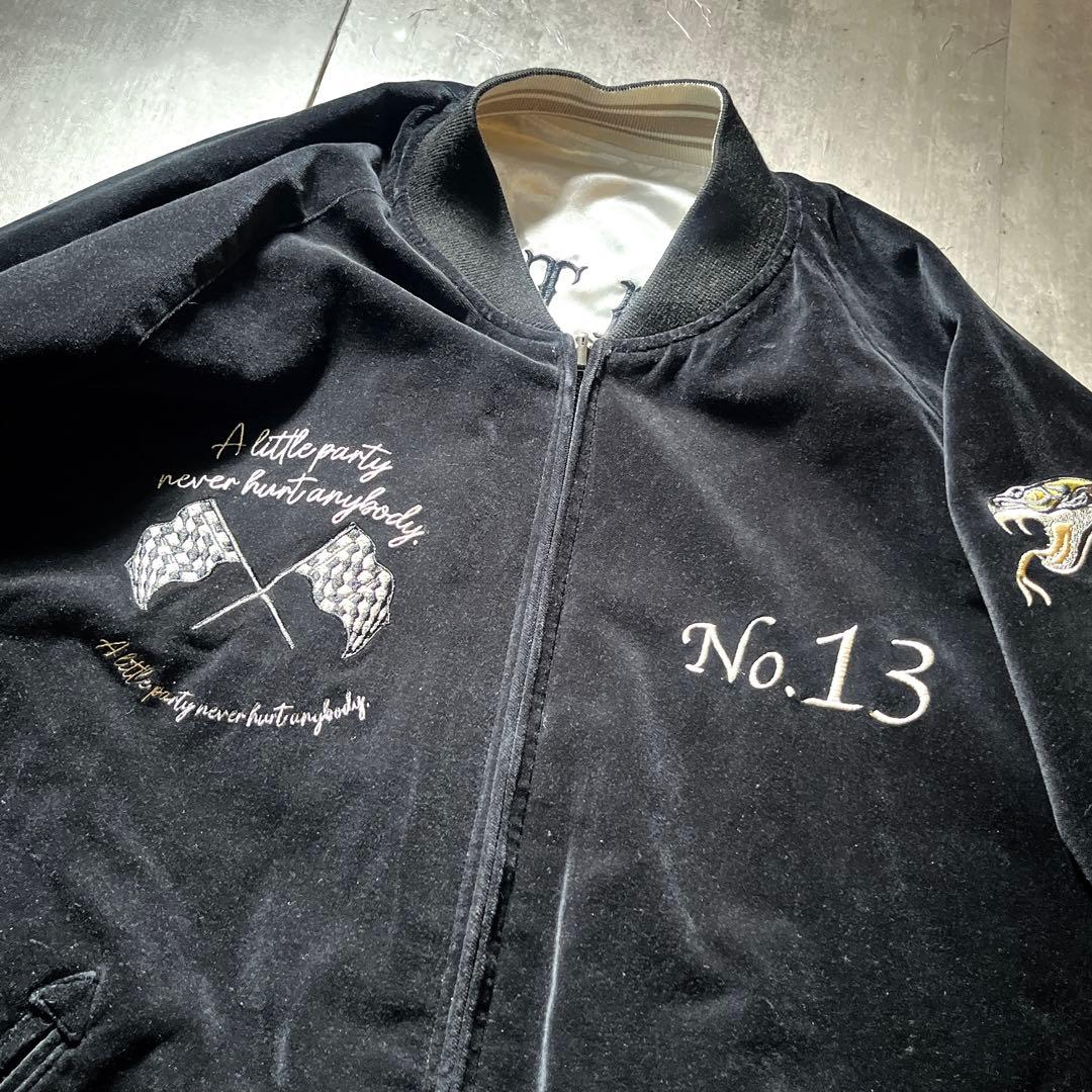 Schott ショット別珍　龍　刺繍　 リバーシブル　サテン　 スカジャン　L