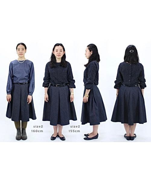 美品 45R デニムスカート 3 インディゴ 日本製 45rpm