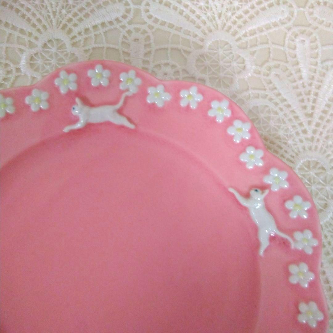佐々木忍　猫と花　お皿